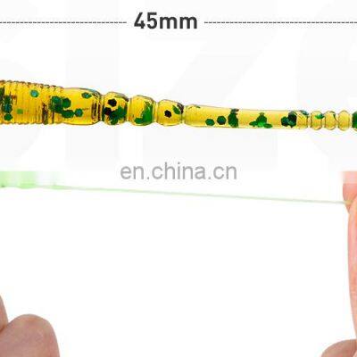 JOHNCOO Soft Bait Worm Fishing Soft Plastics Fishing Lure Molds Trout 45mm 0.2g Lure Fishing Lures