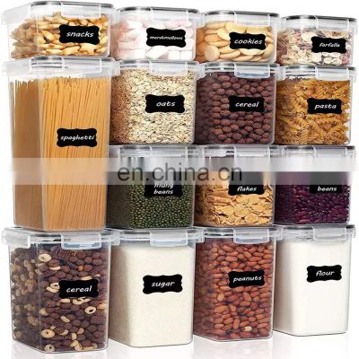 Wholesale only Kitchen Square Seal Jar Set Cereal storage tank 15pcs set Air tight food storage containers