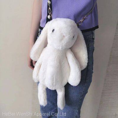 017Plush rabbit bag Cute animal bag Kids crossbody bag Plush toy cartoon bag