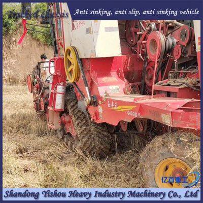 Wheat Harvester Modified With Triangular Track Wheels for Muddy Terrain Operation to Prevent Slipping photo-5