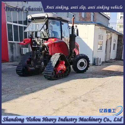 Tractor modification with half track for stable and reliable swamp leveling