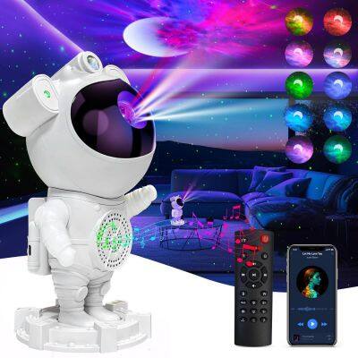 Hot Sale Star Astronaut Night Light With Bluetooth Speaker Laser Atmosphere Nebula Projector Lamp For Bedroom Decoration