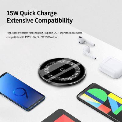 Transparent Desk Wireless Charger for Iphone Portable Charger 15W Samsung Fast Wireless Charging Universal Wireless Chargers photo-6