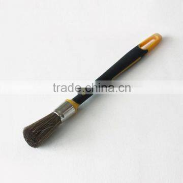 Round natural bristle brush hog paint brush rubber handle 18mm 25mm