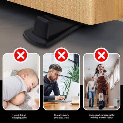 4 Pack Door Stoppers, Rubber for Bottom of Door, Rubber Door Stopper Wedge, Sturdy Stackable Door Stops for Floor photo-4