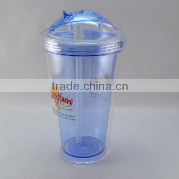 Plastic AS drinking cup with straw BPA free 16oz for cold drinks                        
                                                                                Supplier's Choice