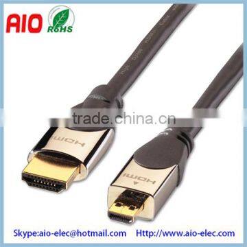 1.4V 1m cromo high peed hdmi to micro hdmi cable with ethernet for 1080P HDTV,DV