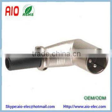 Right Angle 90 degree XLR 3 Pin male PlugConnector