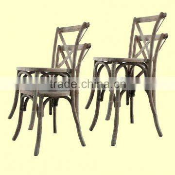 RCH-5001 French Style Stacking Oak Cross Back Chair Quality Choice photo-2