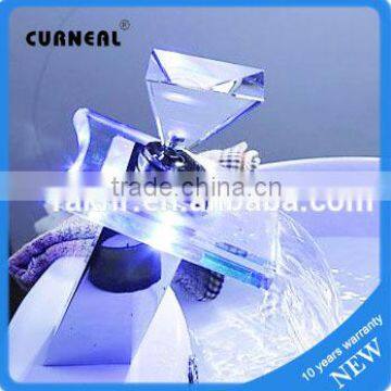 Color Changing LED Waterfall Bathroom Sink Faucet with Pop up Waste Lift