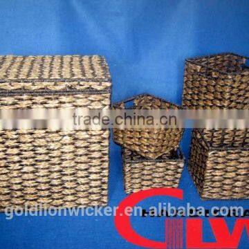 rush basket,corn leaf basket ,hamper basket