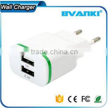 Universal 5V 2A EU AC Travel LED Light Dual USB Wall Charger for IPhone 6 6S for Samsung Galaxy S5 S6 S7 Cell Phones Adapter photo-5