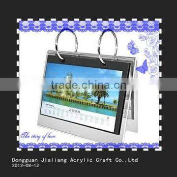 2014 Promotional Plastic acrylic Printable desk calender