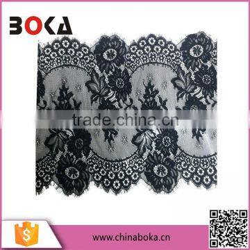 New arrival latest design black flower embroidery polyester lace trim wholesale                        
                                                Quality Choice