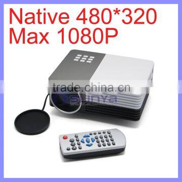 480 x 320 Pixels Phsical Resolution 1080P 12V 30 Watt LED Mini Projector