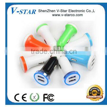 Universal Mini Dual Usb Car Charger /dc 12v-24v input car charger/car charger adapter fuse