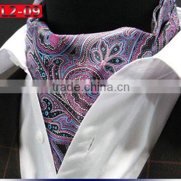 Men's Polka Dot Floral Paisley Jacquard Woven Self Cravat Tie Ascot photo-5