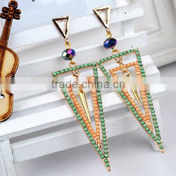 Long triangle earrings triangle shape stud earrings fashion triangle dangle earring