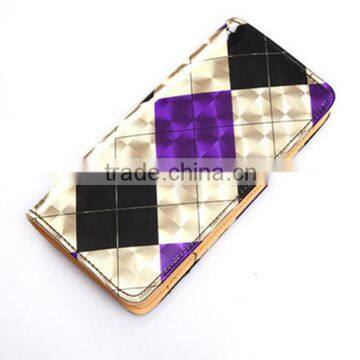 Fashion ladies purse beautiful plaid clutch wallet