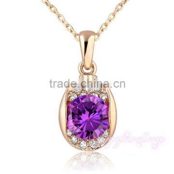 Purple crystal jewelry chain latest design pendant necklace