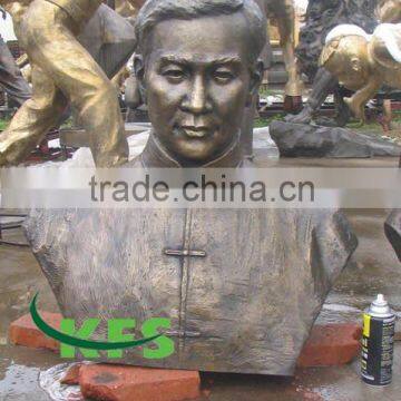 Bronze Chinese figure bust sculpture