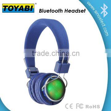 Cheap Bluetooth headphone with LED light FM radio and TF card play MP3 wireless headphone multi-function wireless headset