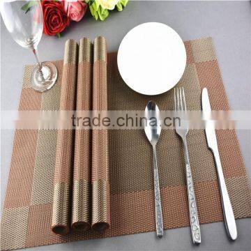 hotel table decoration PVC mat frame dining table mat elegant gold with brown 45*30cm