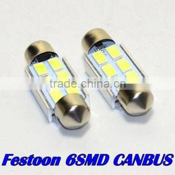 31mm 36mm 39mm 42mm Festoon Dome 6SMD 5630 5730 LED CANBUS Error Free Car License plate Luggage Reading light 12V