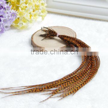 Hot Selling Cheap Grizzly Rooster Feather Extension Hair Feathers Clips