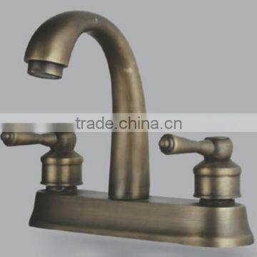 Deck mounted Double Handle antique brass faucet top rated