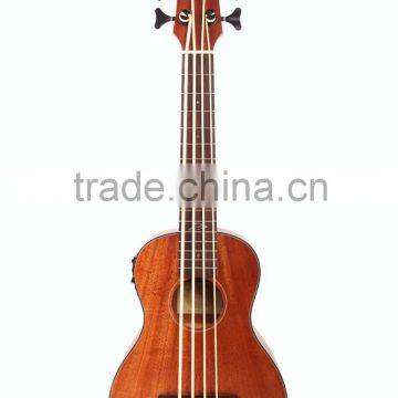 UBS-302 Made in China wholesale electric wooden fretless resonator bass guitar ukulele with bag
