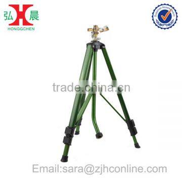 Green Tripod Sprinkler Base With Brass Impact Sprinkler Head                        
                                                Quality Choice