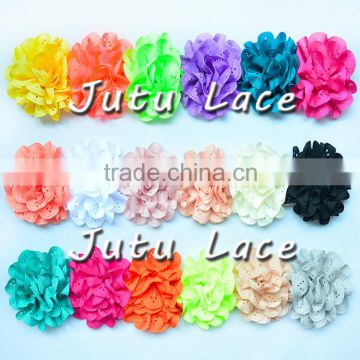 Colorful eyelet chiffon flower, unique gifts design mini flower