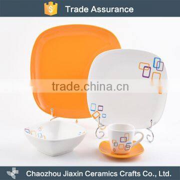 Cheap ceramic decal square modern dinner sets