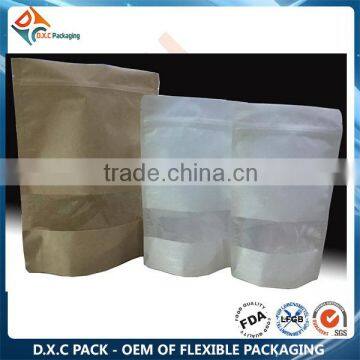 Resealable Doypacks Rice Paper Bags With Long Width Clear Window