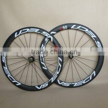 700C U shape carbon clincher wheels UDELSA U60 3K matt F20H R 24H                        
                                                Quality Choice