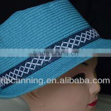 blue short brim pp hat/fashion men hat /straw hat for sale