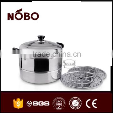 large capacity multifunction stainless steel stock pot with steamer