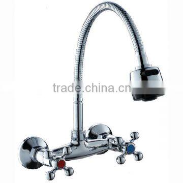 Brass Kitchen Mixer, Chrome Finish, 360 Degree Turn Flexible Hose and 2 Functions Flow Shower Head photo-3
