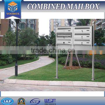 Yoobox apartment metal mailbox stainless steel modern uban style box mode mailbox outdoor decor locking box mailbox