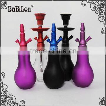 2016 Small Size New Aluminium Alloy Soild Shisha Hookah Water Smoking Pipe Egg Bottle New shape Glass Hookah