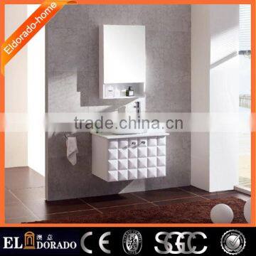 Tile small Multi-Layer solid wood bathroom mirror vanity cabinet