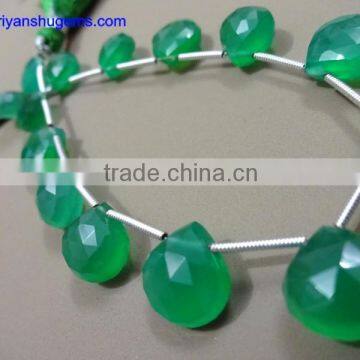 Green Onyx Faceted Heart