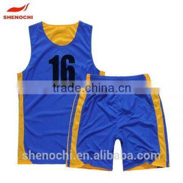 2015 low price top quality polyester best basketball jersey set design