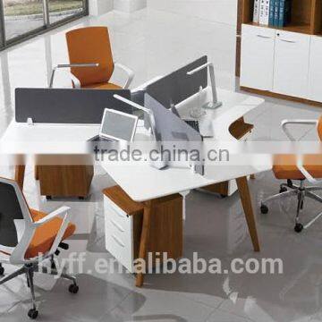 MDF laminated board wooden three people office partition screen HYP-60