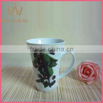 Porcelain mug with decal, porcelain Mugs