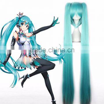 Alibaba Factory 7Colors Vocaloid Hatsune Miku Fashion Cosplay Wig Ponytail 130cm Long Straight Synthetic Hair Anime Wig