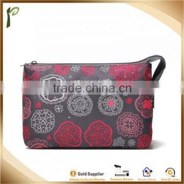 Popwide 2015 Wholesales Flower Pattern Design High Quality Cheap Polyester Cosmetic Travel Handbag