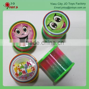 Smiling face plastic spring toy with light for kids