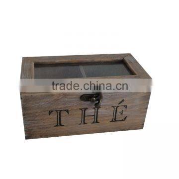 Antique small solid wooden storage tea box